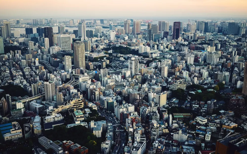 高層ビルと低層の街が入り混じる東京の俯瞰。地域別の相場を扱う章の写真