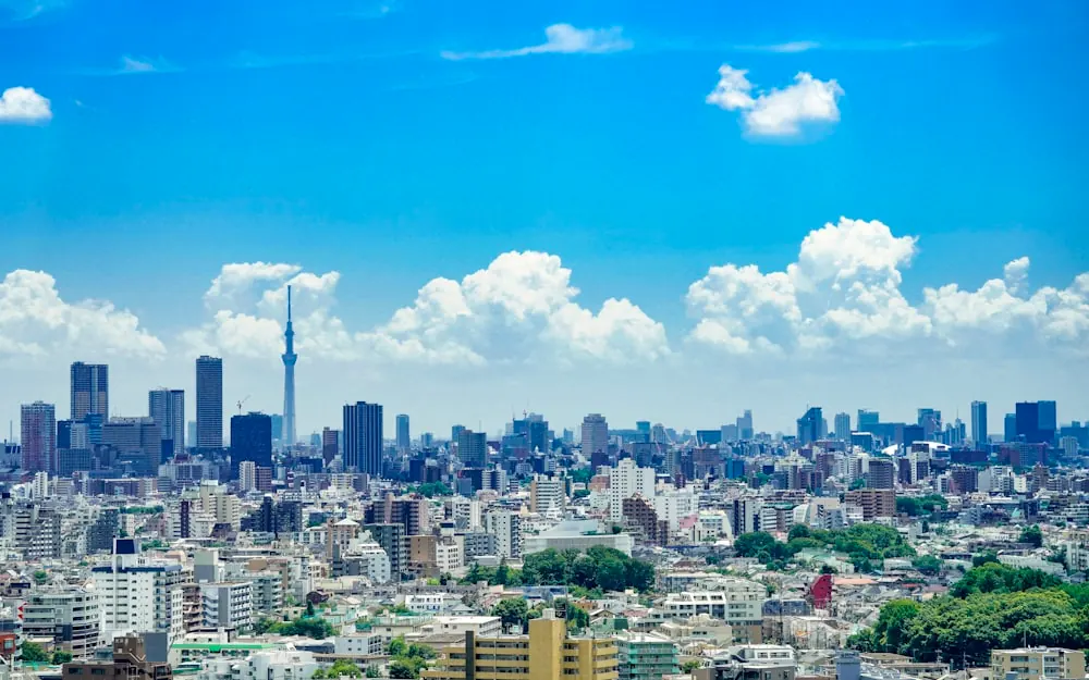 青空の下に広がる東京の街並み。価格水準を扱う章の写真